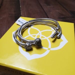 Kendra Scott set of 3 bagles silver color